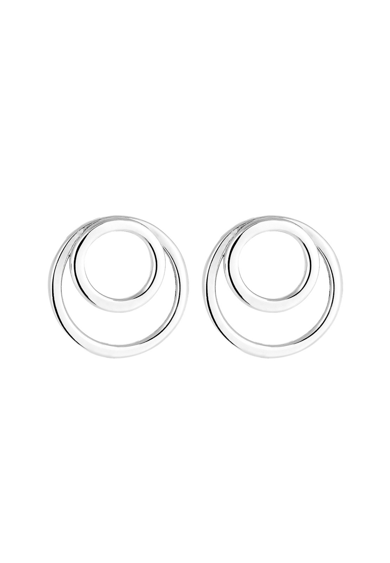 Paar Elli 925 Minimal Ohrstecker Basic Ringe Silber, Geo Sterling Kreis Kreis