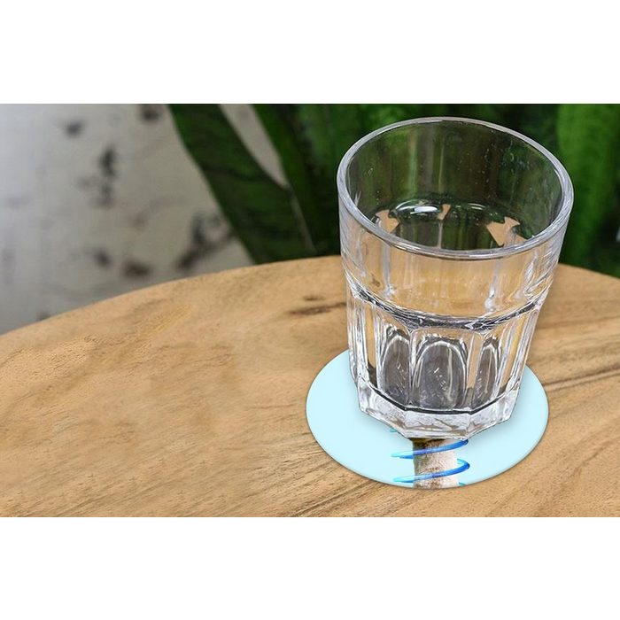 MuchoWow Glasuntersetzer Lama - Sonnenbrille - Blau - Tier Zubehör für Gläser 6-tlg. Getränkeuntersetzer Tassenuntersetzer Korkuntersetzer Tasse Becher