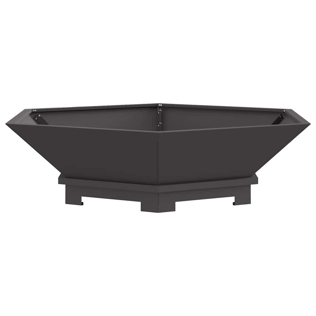 vidaXL Feuerstelle Feuerstelle Schwarz 100 x 100 x 28 cm Stahl, (1-St)