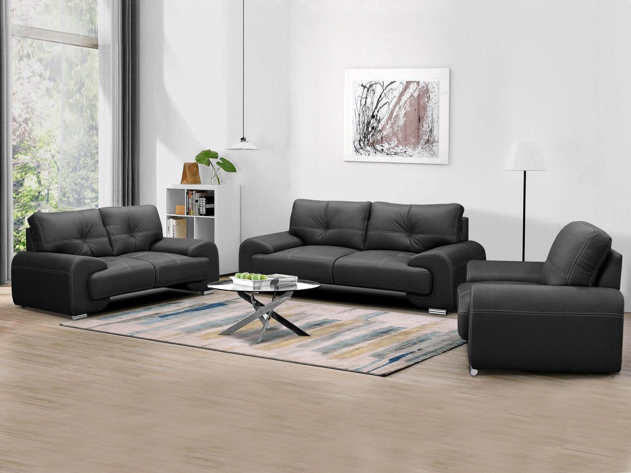 Beautysofa Polstergarnitur Maxime lux, (Sessel + Zweisitzer + Dreisitzer au günstig online kaufen