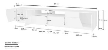 freiraum Lowboard Ragusa, in schiefer-ahorn pereira, Holzwerkstoff - 260x46x43cm (BxHxT)