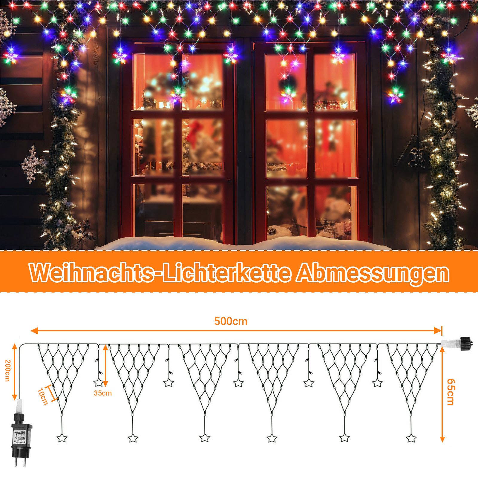 Rosnek LED-Lichtervorhang LED Lichterkette Sterne Weihnachten,LED günstig online kaufen
