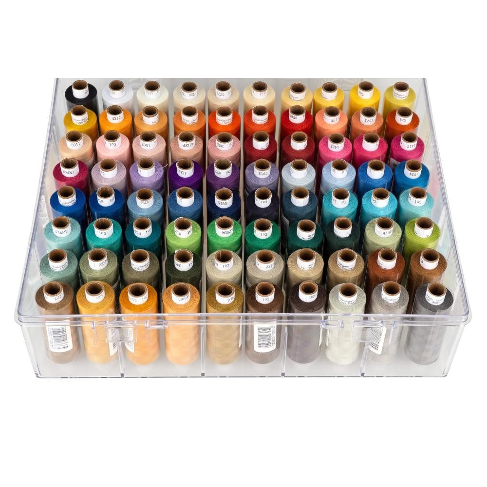 Nähwelt Flach - Troja Universal-Garn in Acryl-Garnbox 80 Farben (je500m) Nähgarn, 500 m (Spar-Set, 80-St)