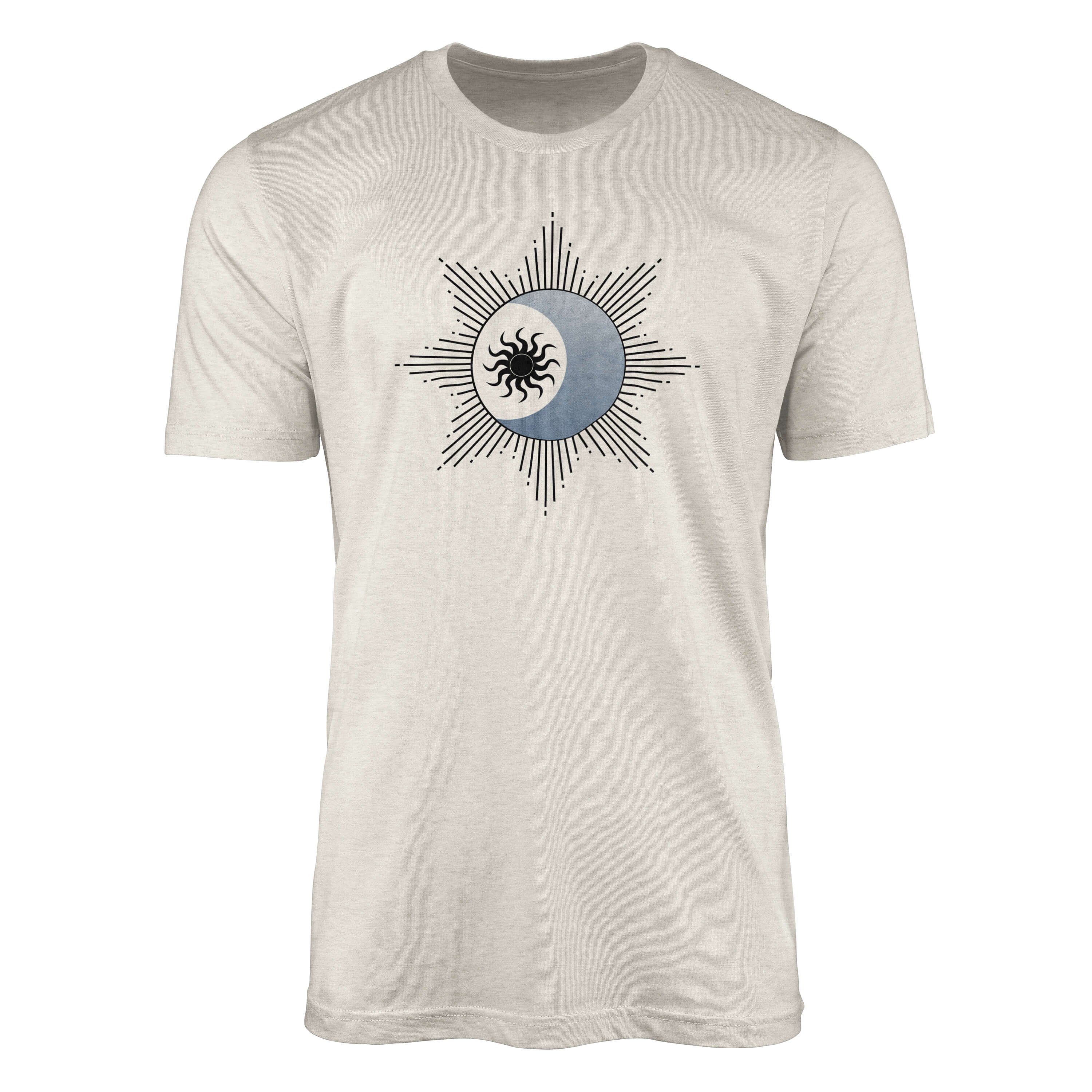 Sinus Art T-Shirt Herren Shirt 100% gekämmte Bio-Baumwolle T-Shirt Astrologie Mond Sonne Motiv Nachhaltig Ökomode aus (1-tlg)