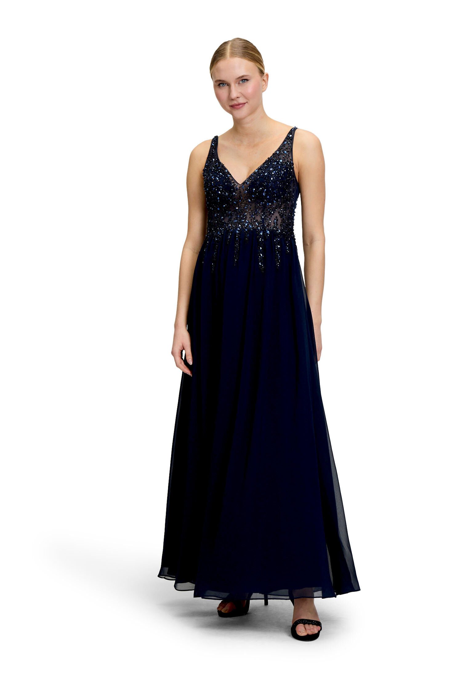 Vera Mont Abendkleid Damen mit Stickerei Glitzersteine
