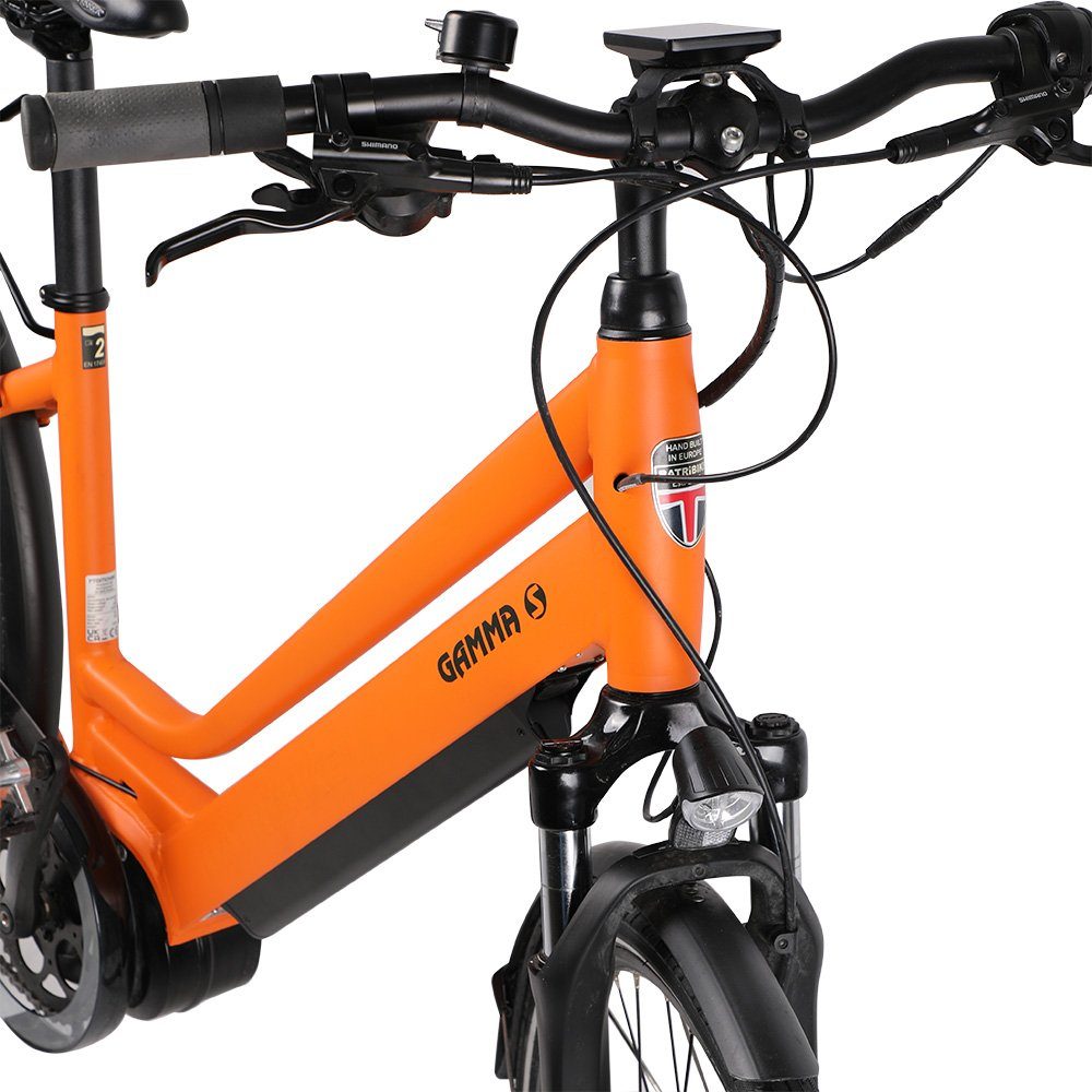 Kettenschaltung, Schaltwerk, Jahre Garantie Mittelmotor, Akku, Wh Shimano S E-Bike GAMMA Motor (Akku-Ladegerät, 375,00 auf Damen, Akku-Schlüssel), 8 den BATRIBIKE Orange Altus Gang 3