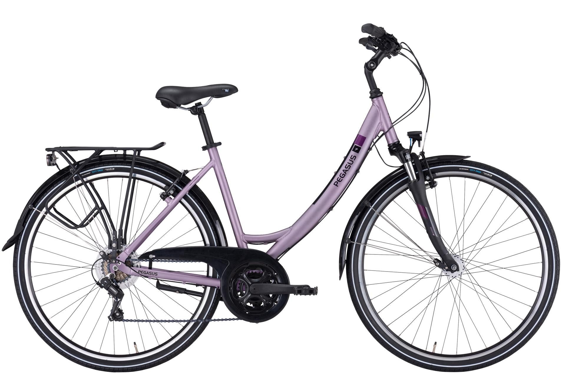 Pegasus Trekkingrad Pegasus Piazza 21 Damen lila 2025, 21 Gang Shimano Tourney RD-TY200, Kettenschaltung