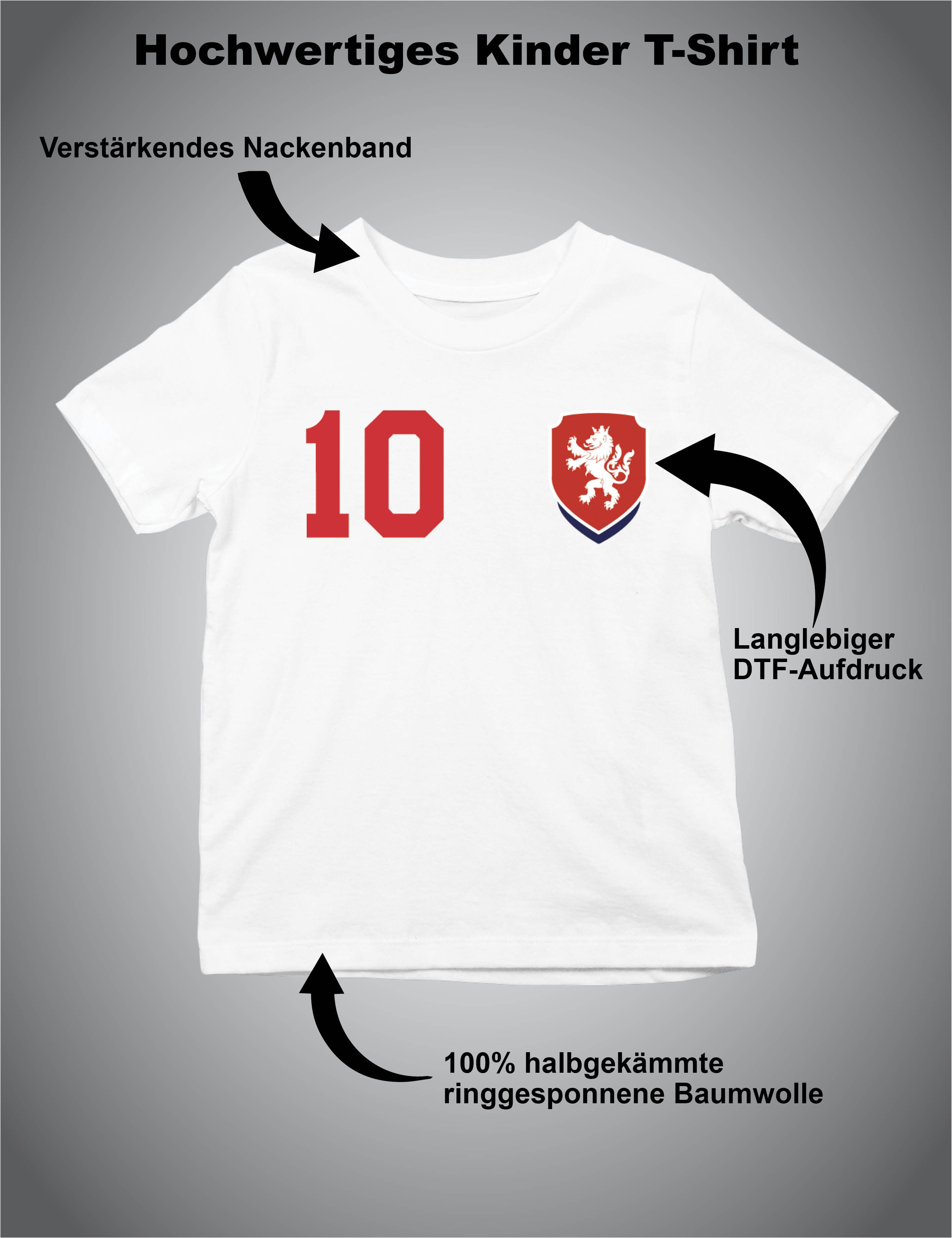 Youth Designz T-Shirt Tschechische Republik Kinder T-Shirt im Fußball Trikot Look mit trendigem Motiv