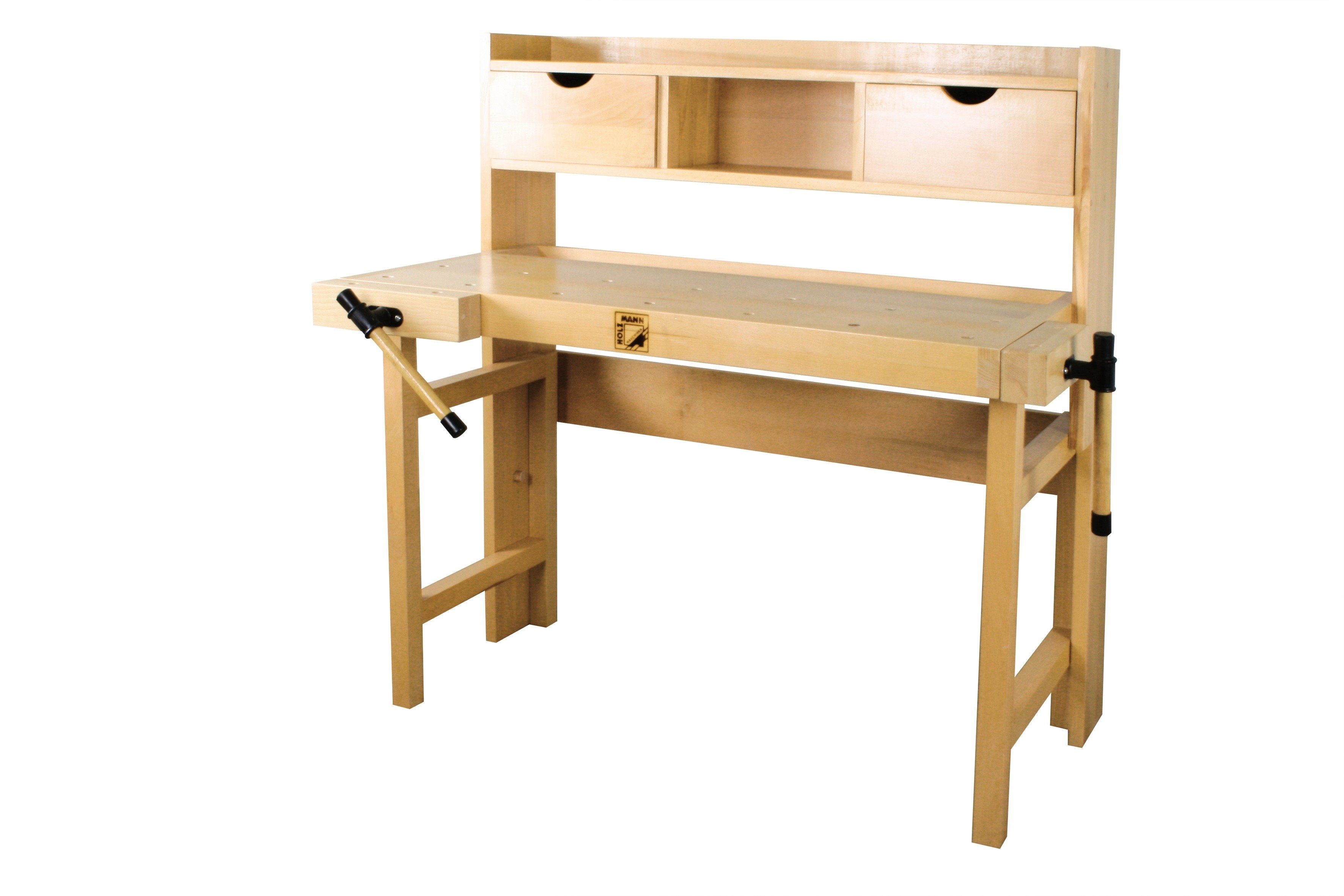 Wiltec Hobelbank 126 X 50 X 84 Cm Aus Holz, Werkbank Bis 150 Kg Werktisch Mit Spannzangen Schubladen Und Geratefach Arbeitstisch Aus Rubberwood 84189356