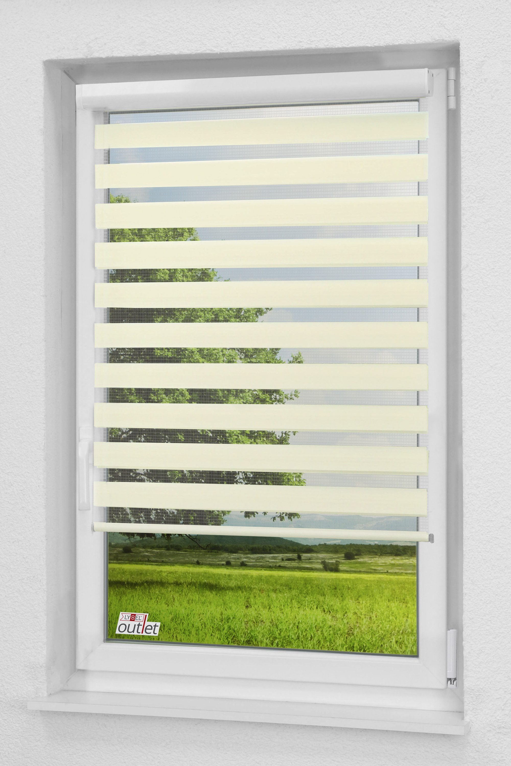 Rollo Kassette Perlweiß, LYSEL®, blickdicht, HxB 175x40cm