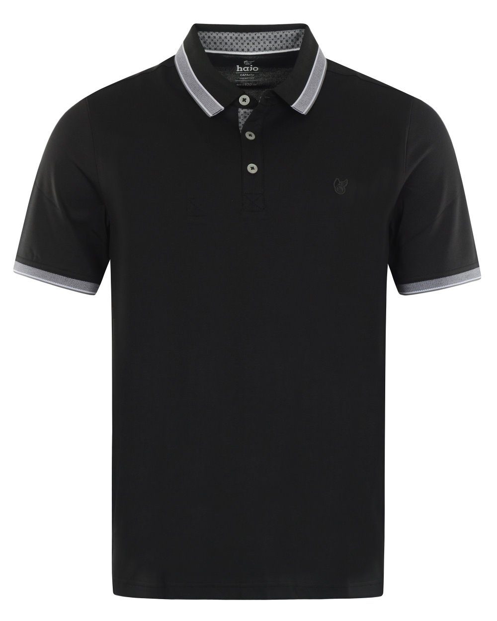 Hajo Poloshirt Herren Poloshirt mit kurzem Arm (1-tlg) Pique Qualität schwarz | Poloshirts
