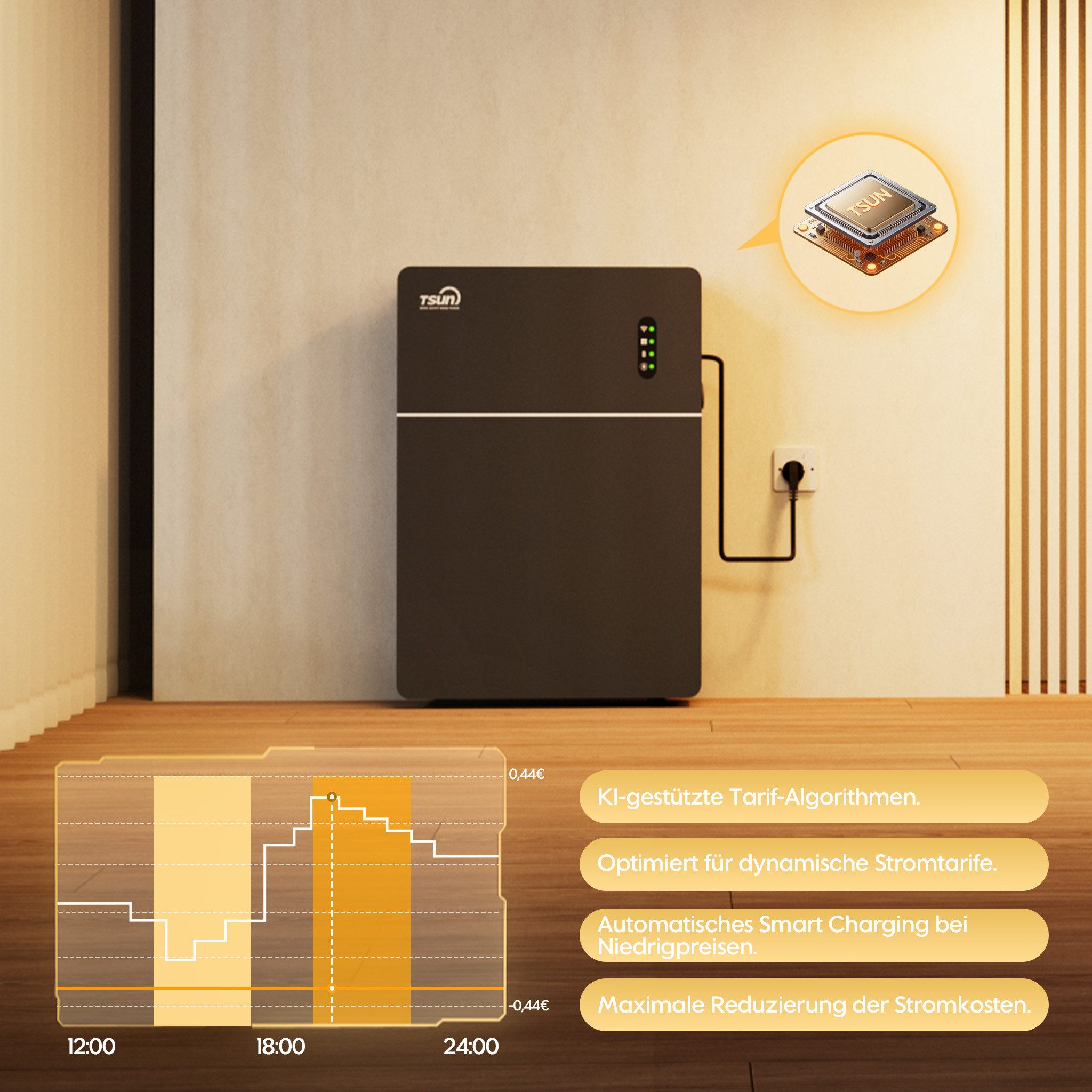 Tsun Balkonkraftwerk TSUN MAU 5000 5kWh Batteriespeicher, 2500W PV Input Plug & Play – Bild 5 von 5