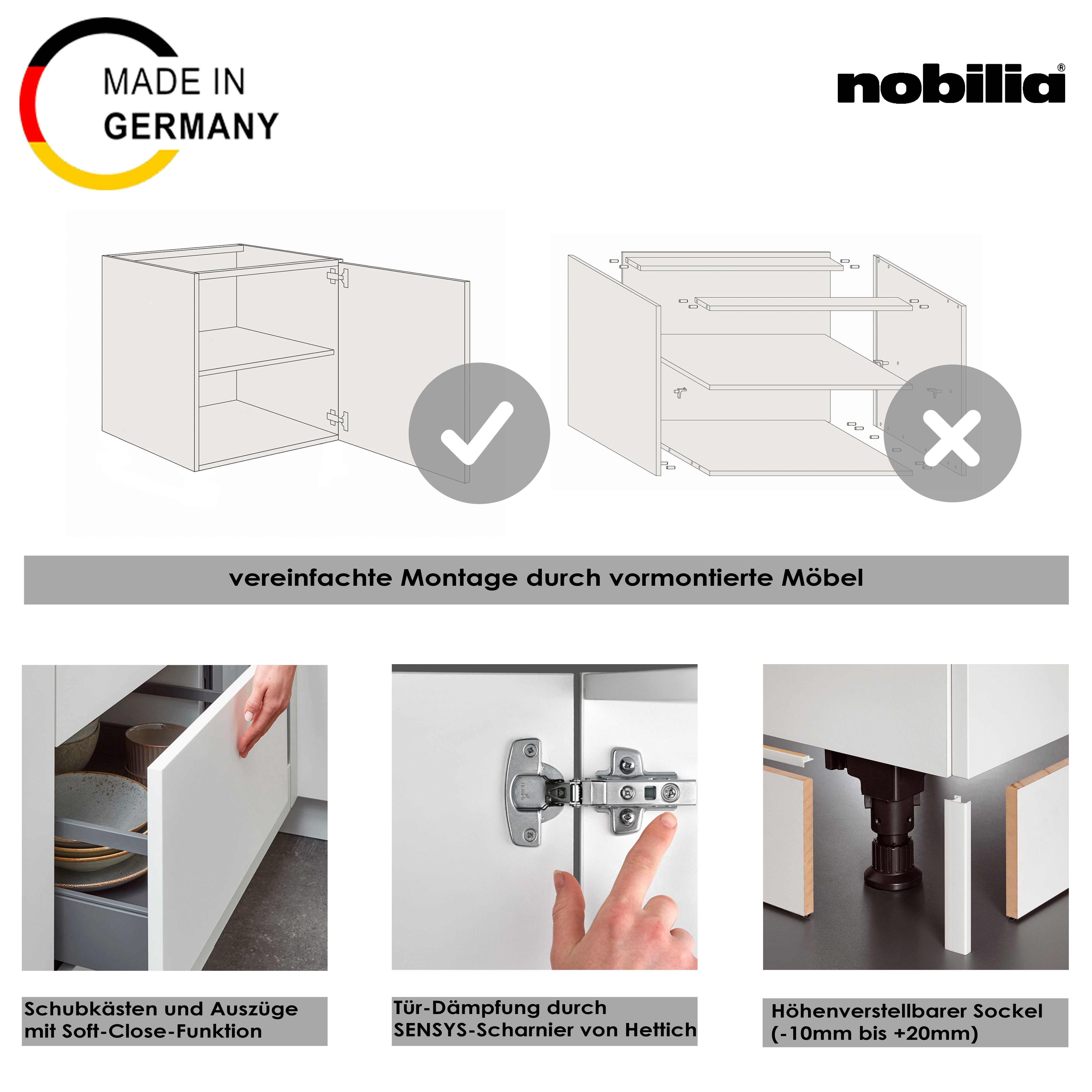 nobilia® Badmöbel-Set Cascada, vormontiert, mit Soft-Close