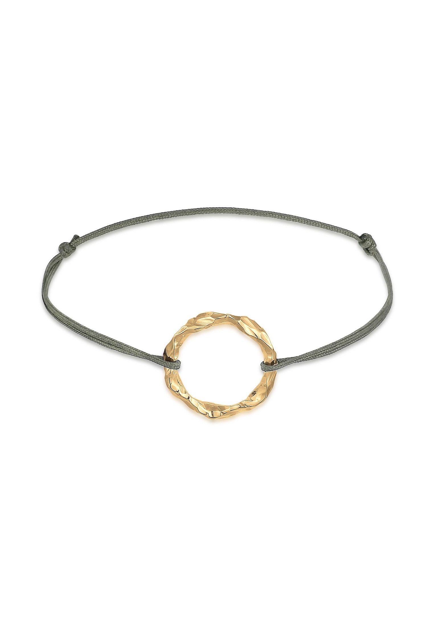 Elli Armband Kreis Design Grau Nylon 925 Sterling Silber vergoldet günstig online kaufen