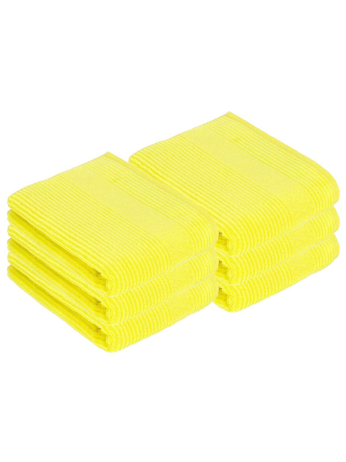 yellow cm Tomorrow, x 67 Duschtuch electric Pack 140 Vegan 6-St), (Spar-Set, Duschtücher 6er Frottier Vossen
