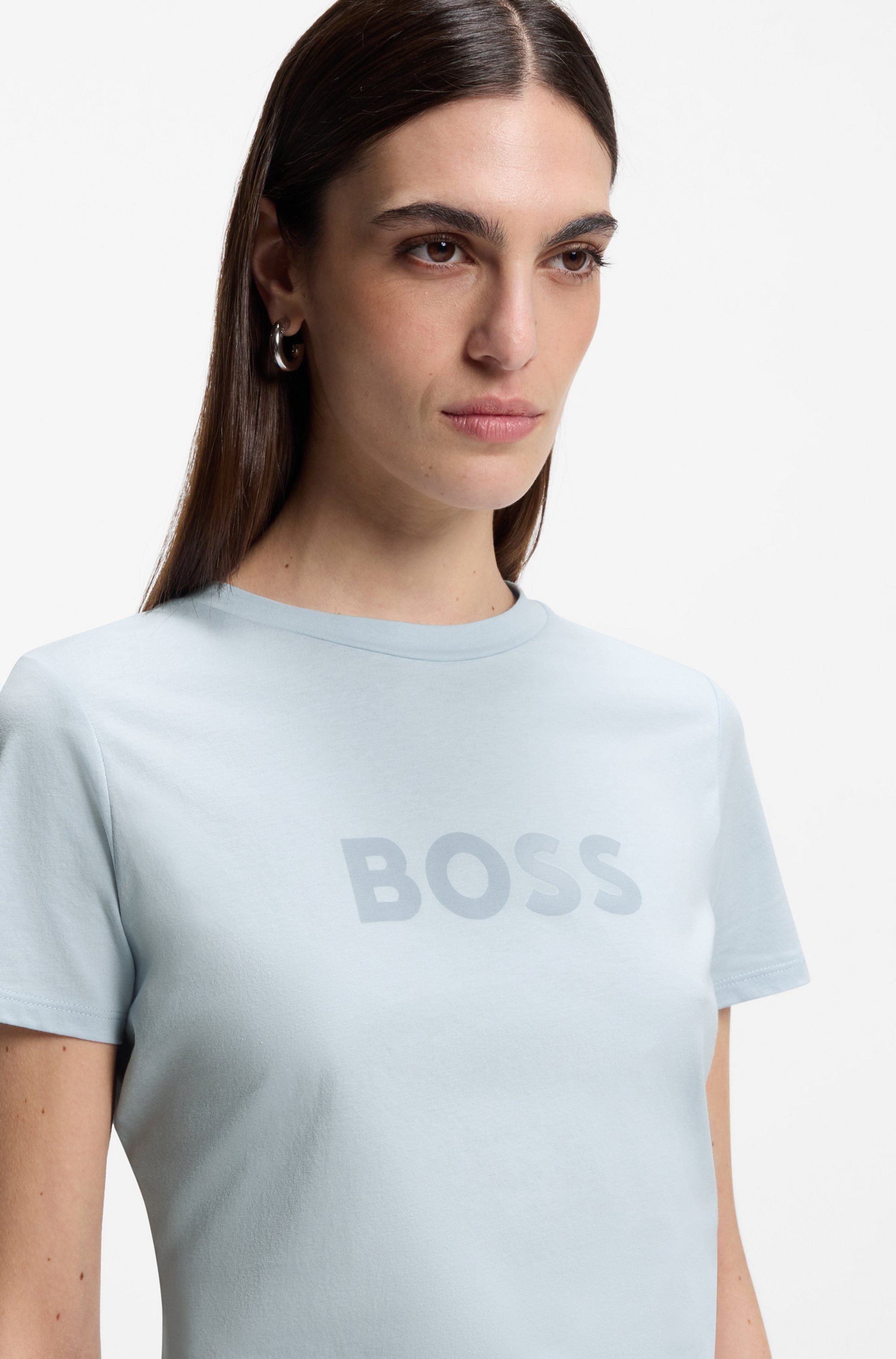 BOSS ORANGE T-Shirt Elogo Premium Damenmode mit BOSS-Schriftzug