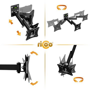 RICOO R02-11 TV-Wandhalterung, (bis 29 Zoll, schwenkbar neigbar ausziehbar Monitor Halter universal VESA 100x100)