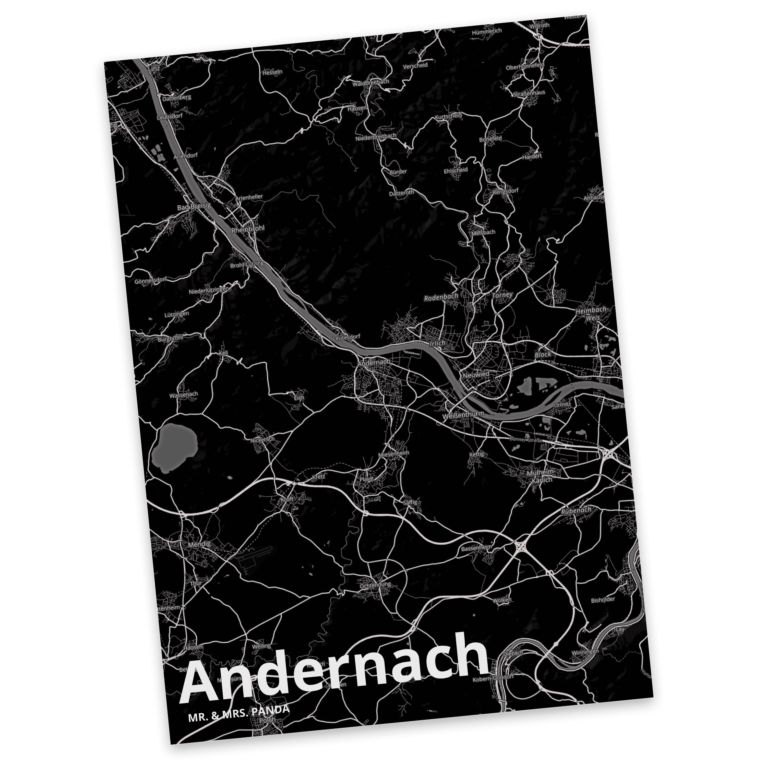 Mr. & Mrs. Panda Postkarte Andernach - Geschenk, Dankeskarte, Ort, Ansichtskarte, Karte, Stadt D