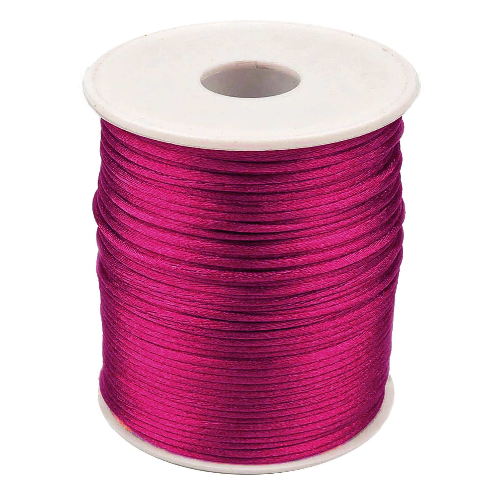 maDDma Kordel 90m Satinschnur 2mm Satinkordel Schmuck-Kordel Kumihimo Bänder, fuchsia