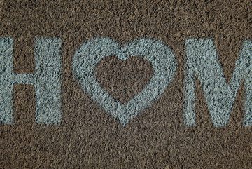 Fußmatte Kokos Home Heart, Andiamo, rechteckig, Höhe: 15 mm, Schmutzfangmatte, Kokosmatte, mit Spruch, In- und Outdoor geeignet