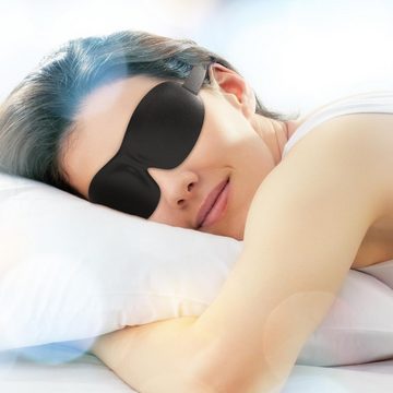 EAZY CASE Schlafmaske Unisex Schlafmaske, Schlafbrille ergonomisch 3D Augenbinde Reise Maske Blickdicht Schwarz