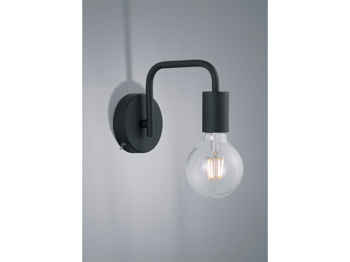 Industrial 15cm Wandleuchte, LED wechselbar, Höhe LED Schwarz klein-e minimalistisch mit meineWunschleuchte innen Schalter