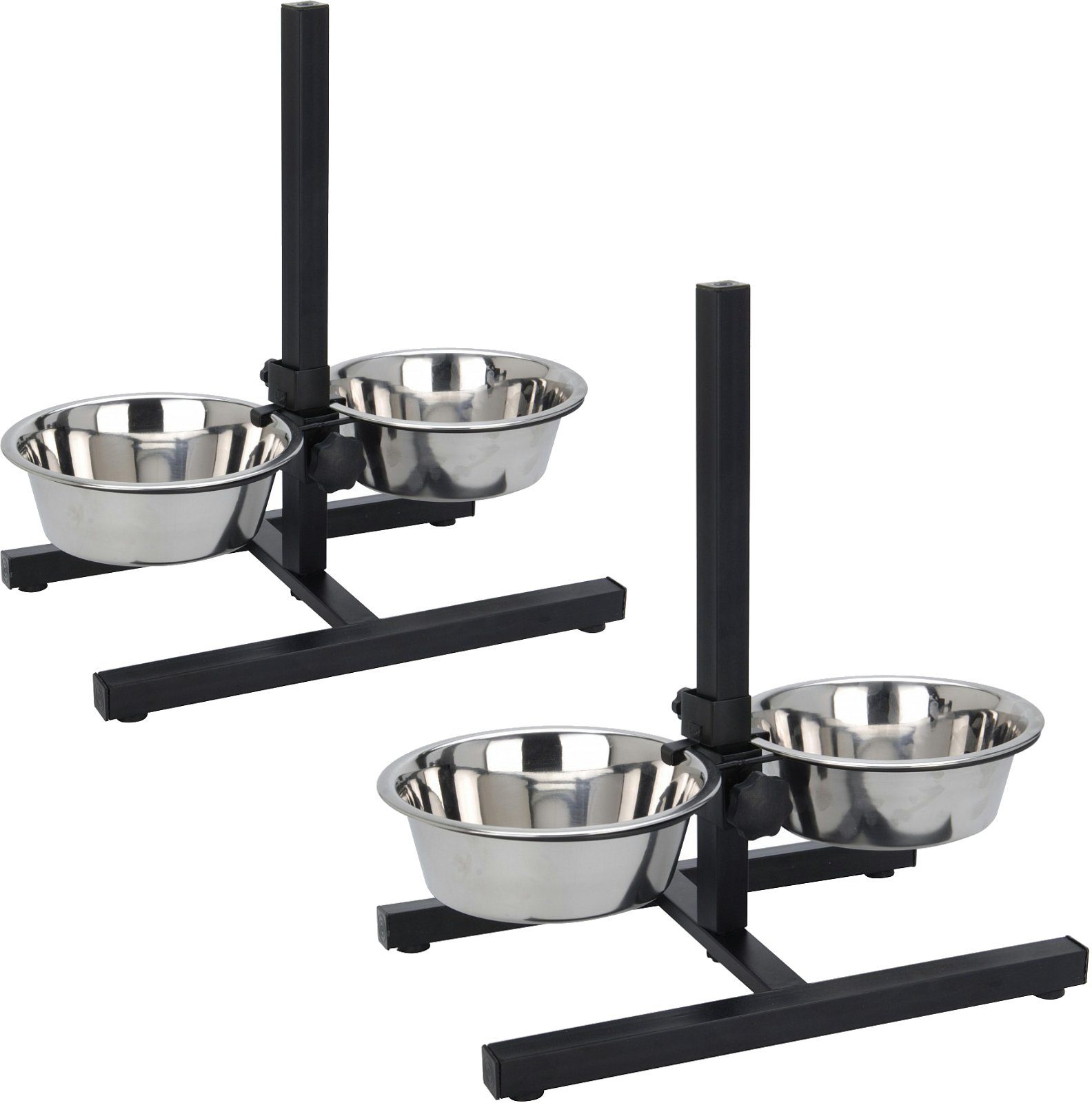Koopman Futternapf Ø 19 cm Höhenverstellbar 2 er SET, Edelstahl, 2er Set, Edelstahl, Höhenverstellbar, 1800ml Schale, Futternapf von Koopman