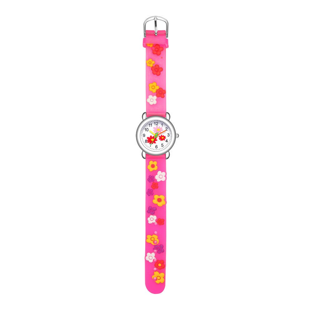Taffstyle Quarzuhr Kinder Armbanduhr Silikon Uhr Bunte Mädchen Kinderuhr mit Blumen, (Mädchen Jungen Sportuhr Bunte Kinderuhr Farbige Lernuhr Silikonuhr Süß)