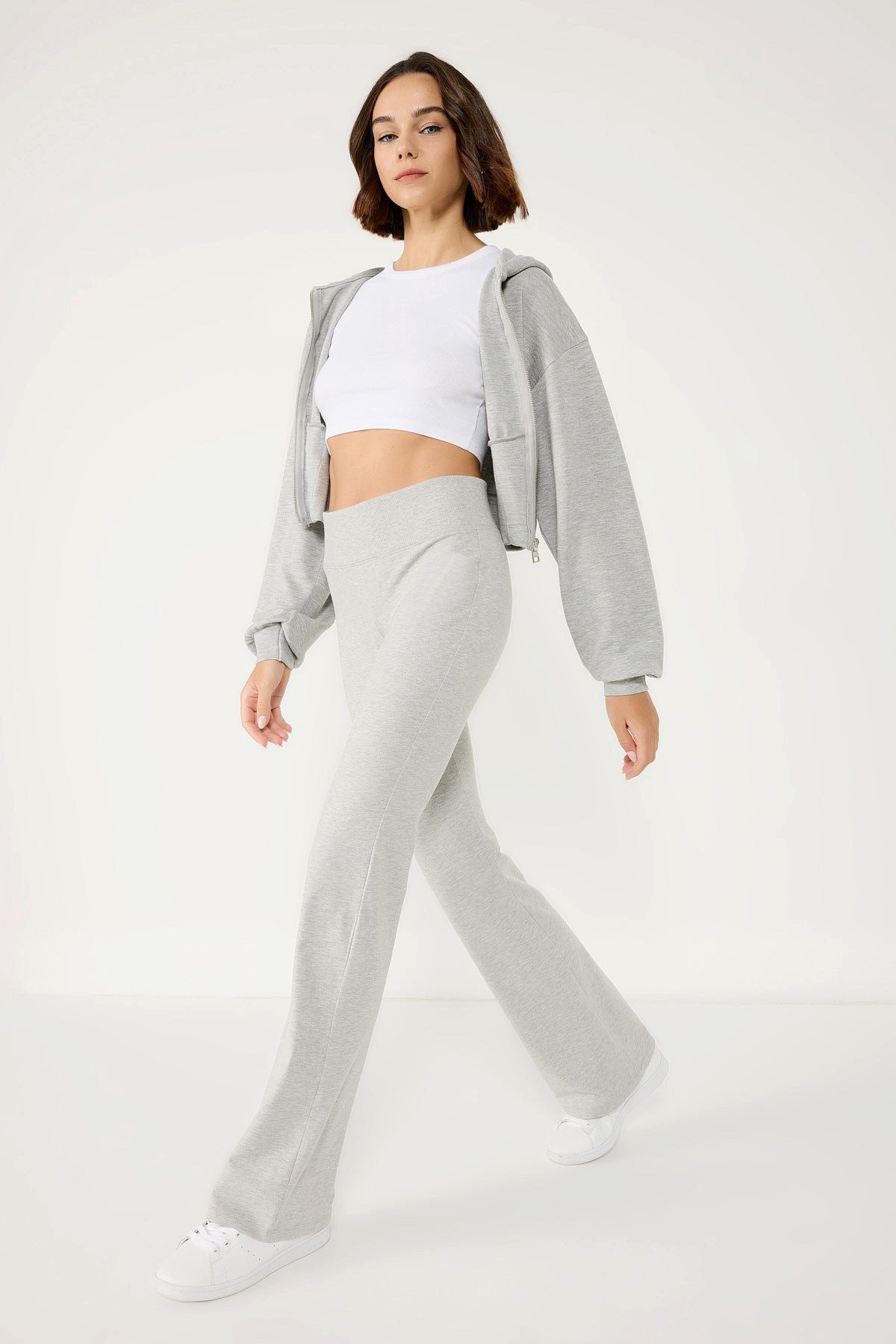 Bequeme Jeans Schlaghosen mit hohem Bund