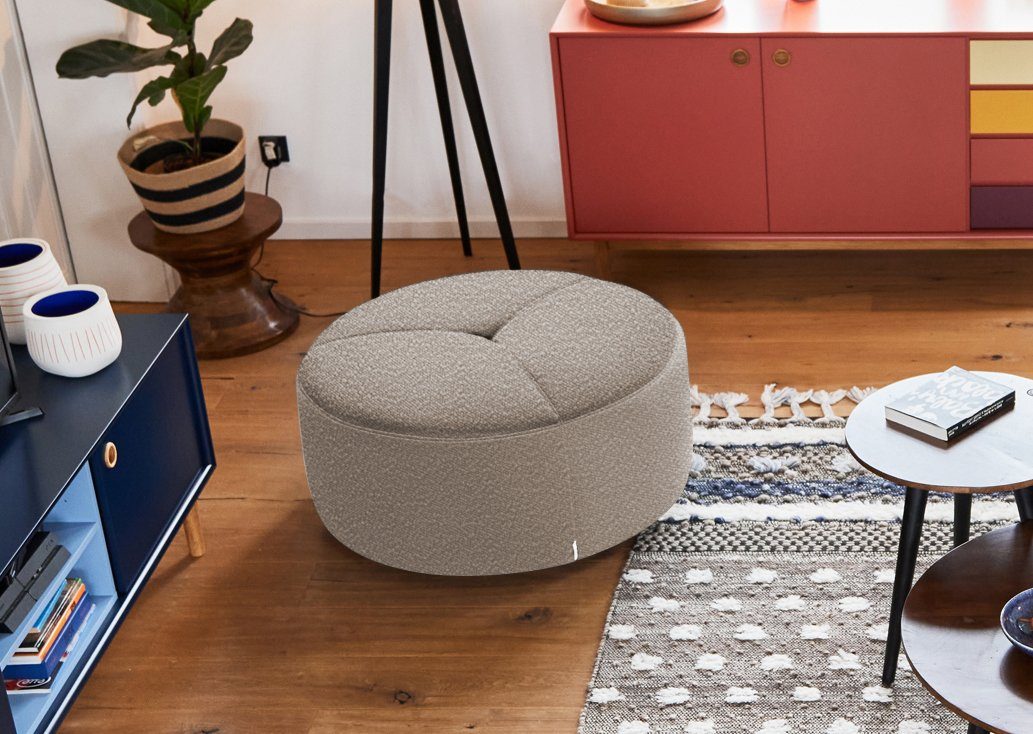 TOM TAILOR HOME PURE, cm DROP Steppung ø im 90 Pouf Sitz, mit