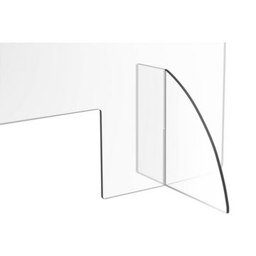 Uniprodo Schutzwand Spuckschutz Acrylglas 95x65 cm Durchreiche 30x10 cm Thekenaufsatz