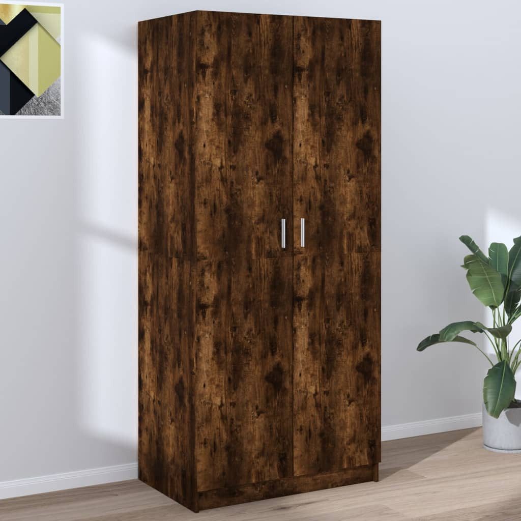 vidaXL Kleiderschrank Kleiderschrank Räuchereiche 80x52x180 cm Holzwerkstoff (1-St)