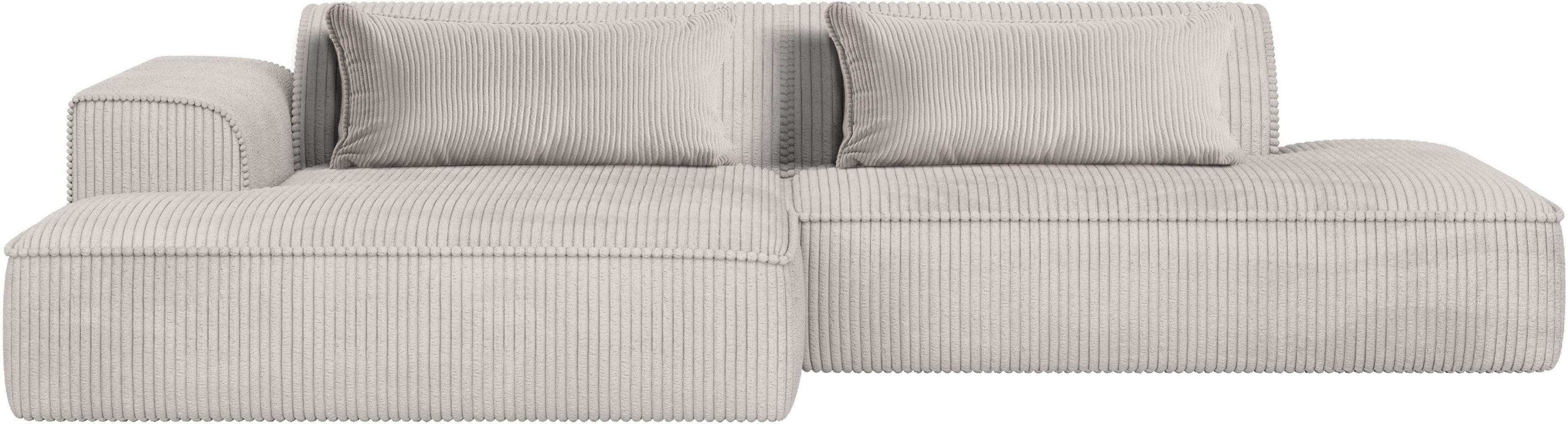 exxpo - sofa fashion Ecksofa Billund modernes Designsofa, bequem und elegant, Breite 294cm, L-Form, modern, L-form, Wellenfedern, inklusive 2x Nierenkissen