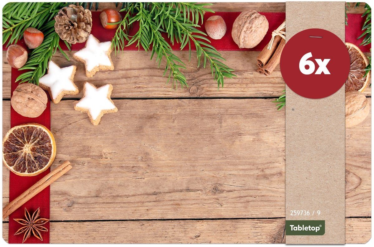 matches21 HOME & HOBBY Platzset Abwaschbare Tischsets 6er Set Weihnachten G günstig online kaufen