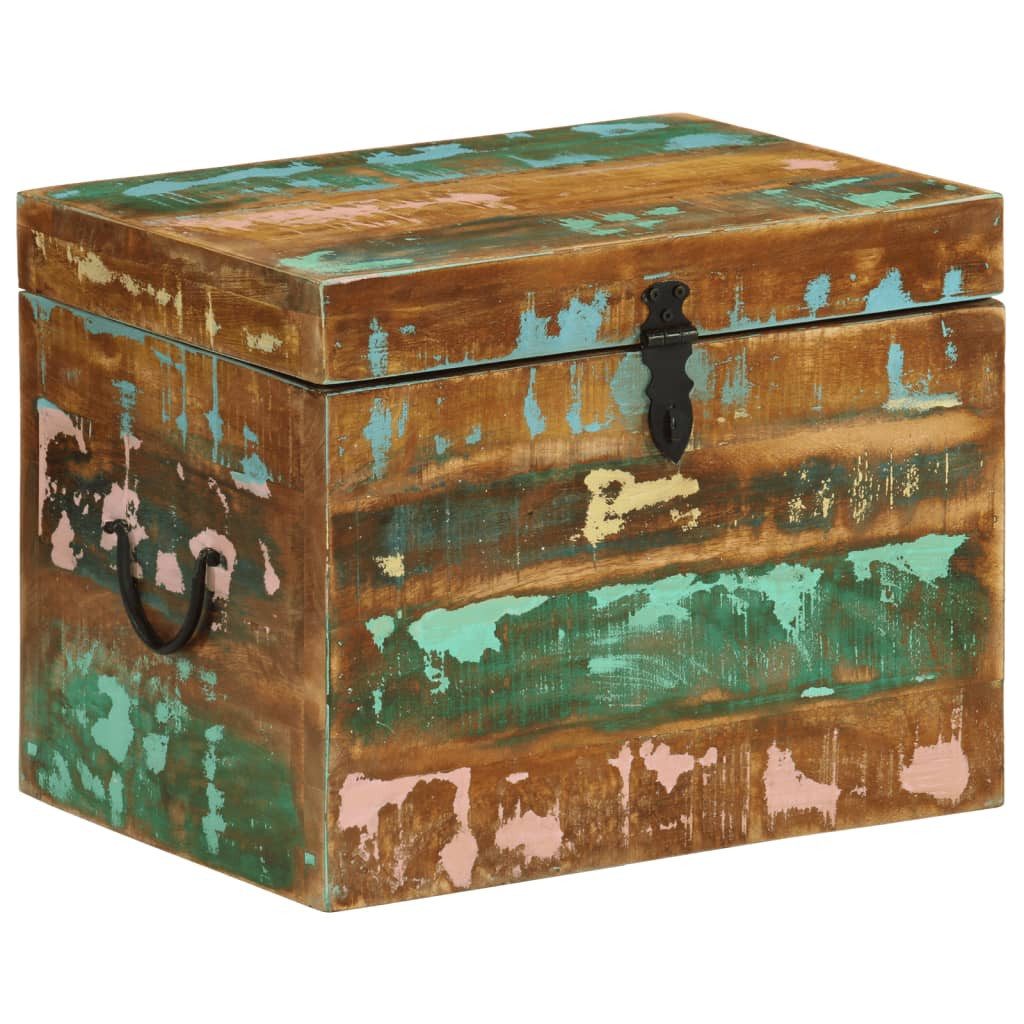 furnicato Truhe Holztruhe Antik-Stil 39x28x31 cm Mehrfarbiges Massivholz (1 St), Handgefertigte Aufbewahrungsbox mit Stauraum im Vintage-Look