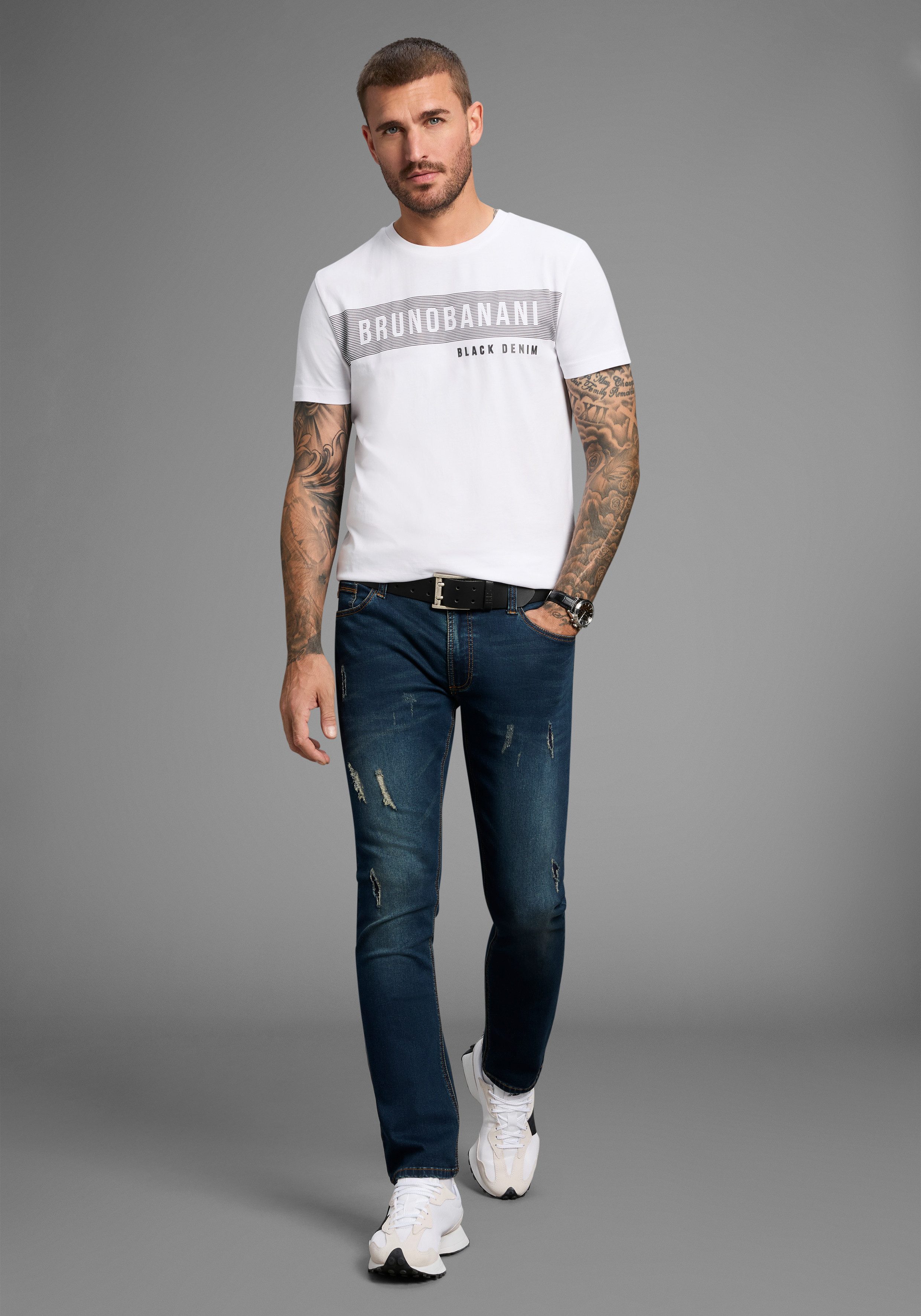 Bruno Banani Slim-fit-Jeans Grady schmale Beinweite, niedrige Leibhöhe, figurbetonte Silhouette – Bild 4 von 5