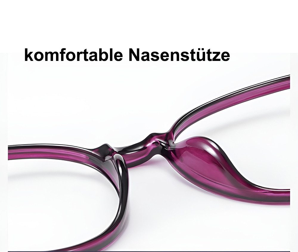 PACIEA Lesebrille Damen Ultraleicht Biegsame Bügel Anti Blaulicht Anti-Müdigkeit Kompakt