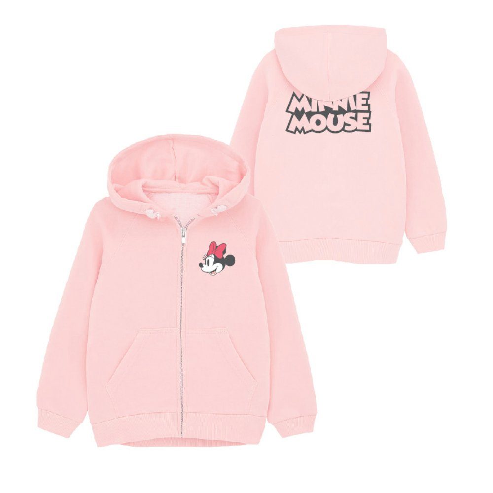 Maus 134, 104 Kapuzenpullover Minnie Gr. Kinder Mouse Rosa bis Pullover Baumwolle 100% Disney Hoodie Minnie