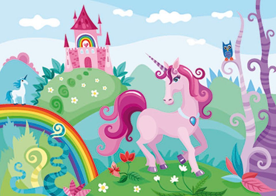 Fototapete Kids purple Unicorn
