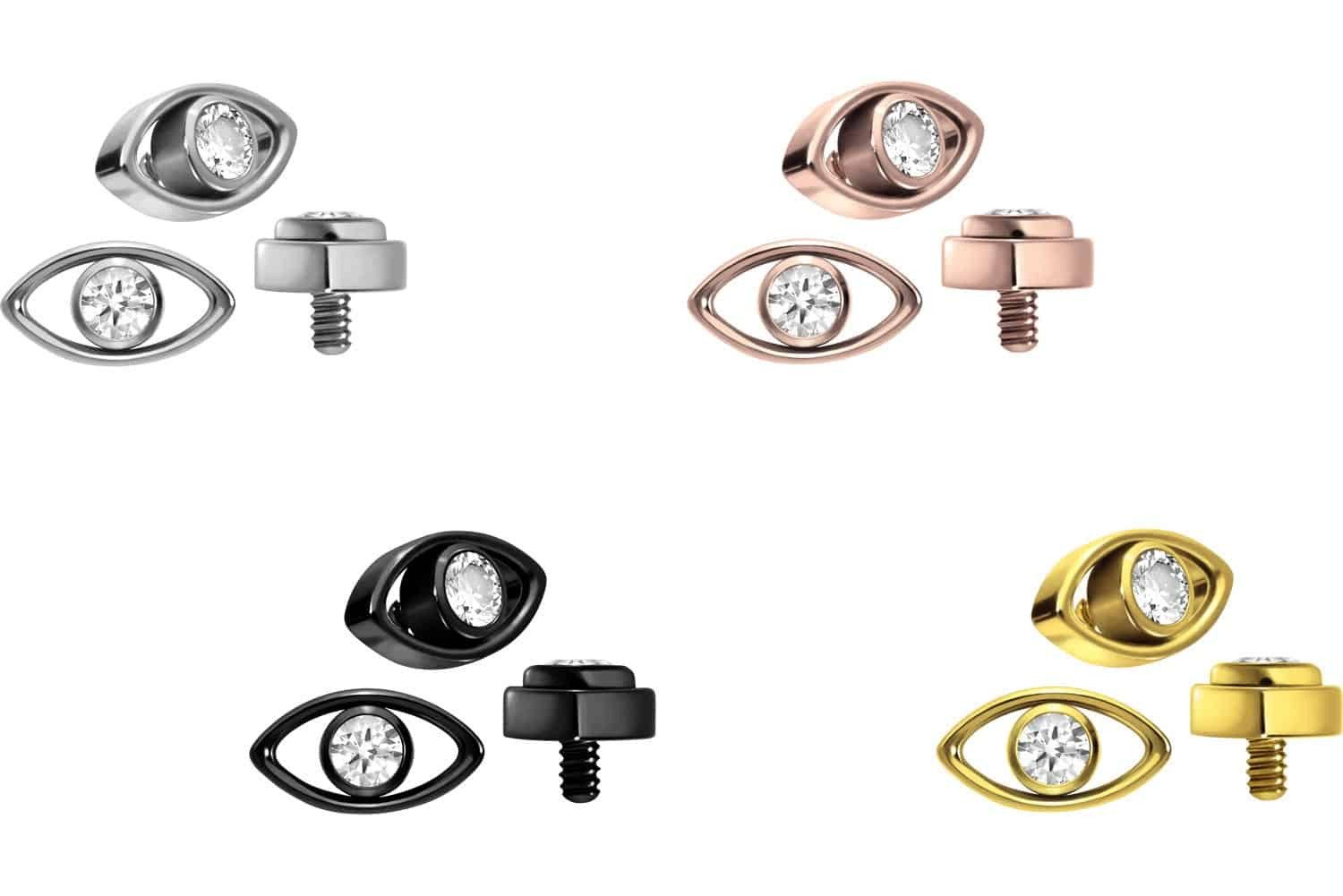 PIERCINGLINE Piercing-Set Titan Schraubaufsatz mit Außengewinde AUGE + KRIS günstig online kaufen