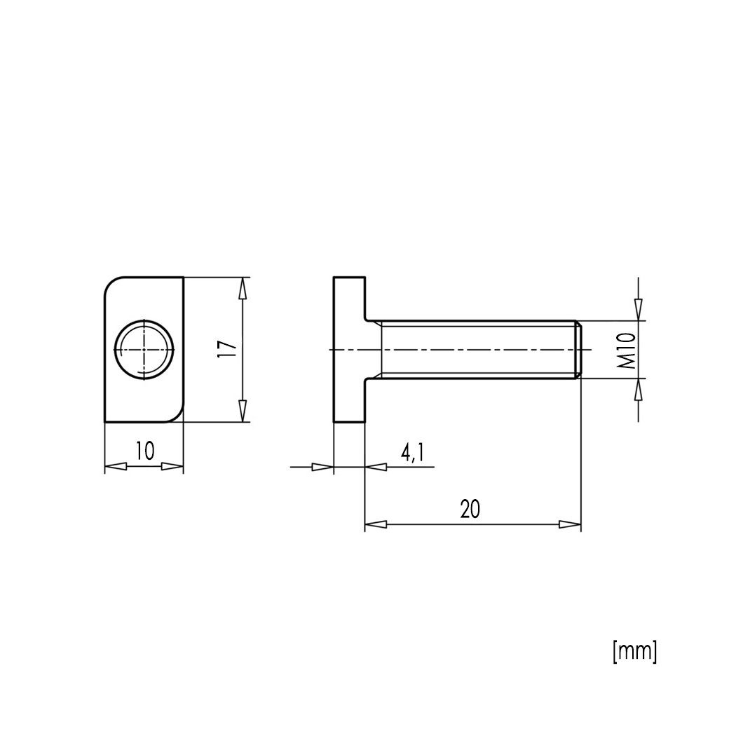 + IGcons St) kleiner (10 M10x20 9664_1 Hammerkopfschrauben mit 10x Schraube Muttern Ko, Flansch