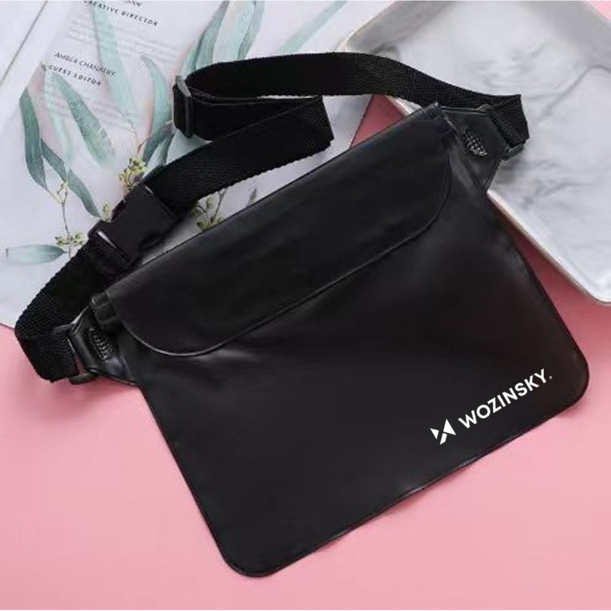 Wozinsky Bauchtasche WWS-01, Wasserdichte Bauchtasche 0,3 mm PVC kompakt mit PP Gurt
