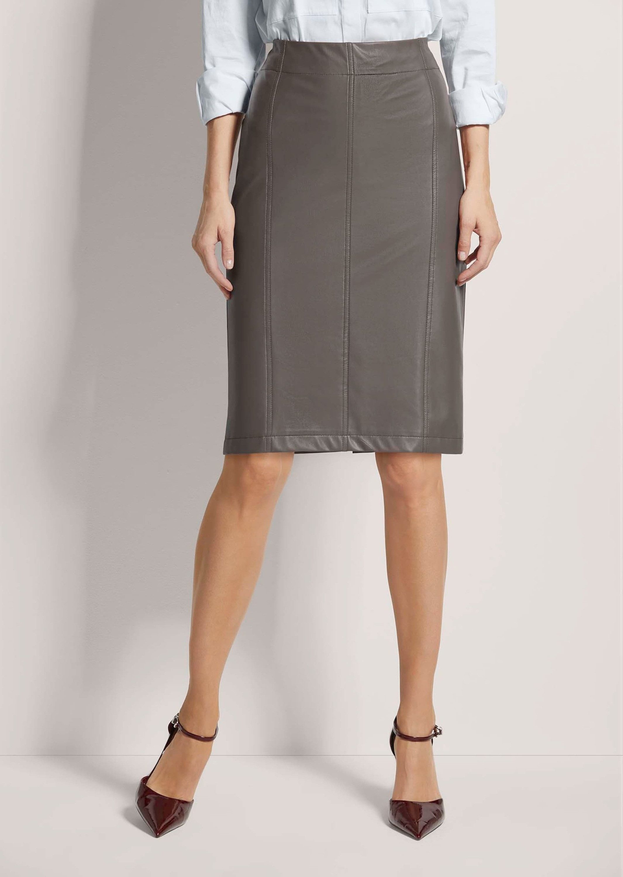 MADELEINE Midirock Bleistift-Rock im Leder-Look