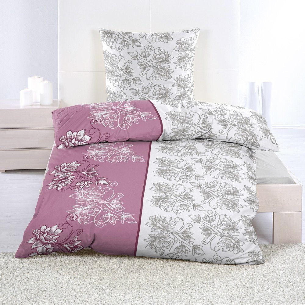 Casa Colori Bettwäsche Renforce 135 x 200 cm 4 tlg. Baumwollmischung mit Re günstig online kaufen