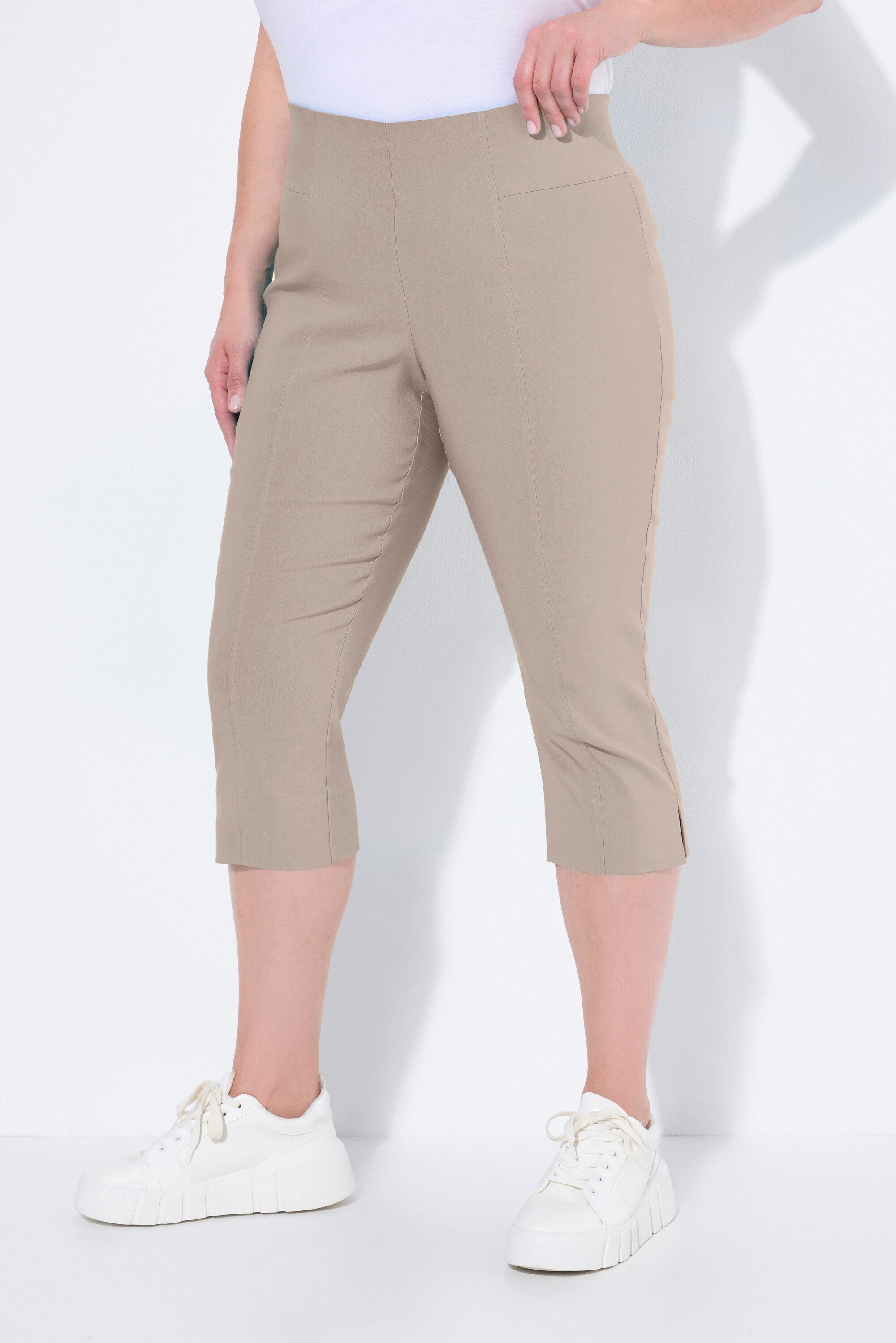 Ulla Popken Funktionshose Bengalin-Capri hochelastisch knitterarm Gummibund