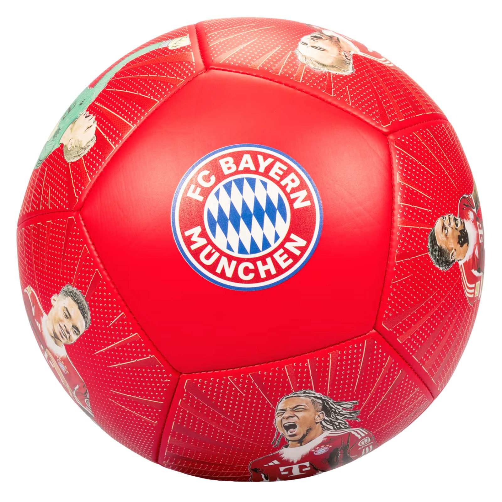 FC Bayern München Fußball FC Bayern Fußball Player 25/26 rot Gr.4 (ca.350g)