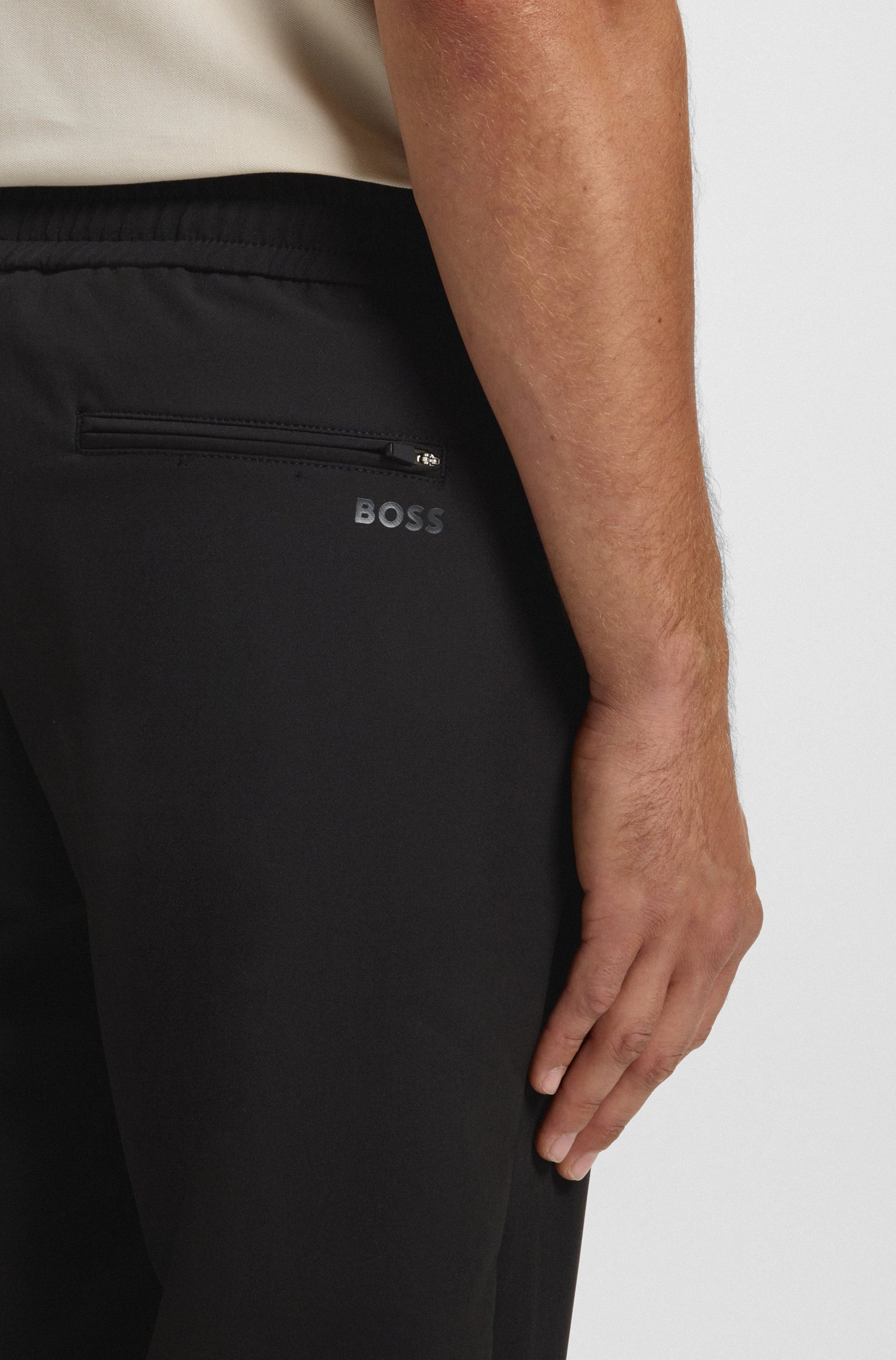 BOSS GREEN Stretch-Hose T Flex mit elastischem Bund und Kordelzug Stretchhose Businesshose