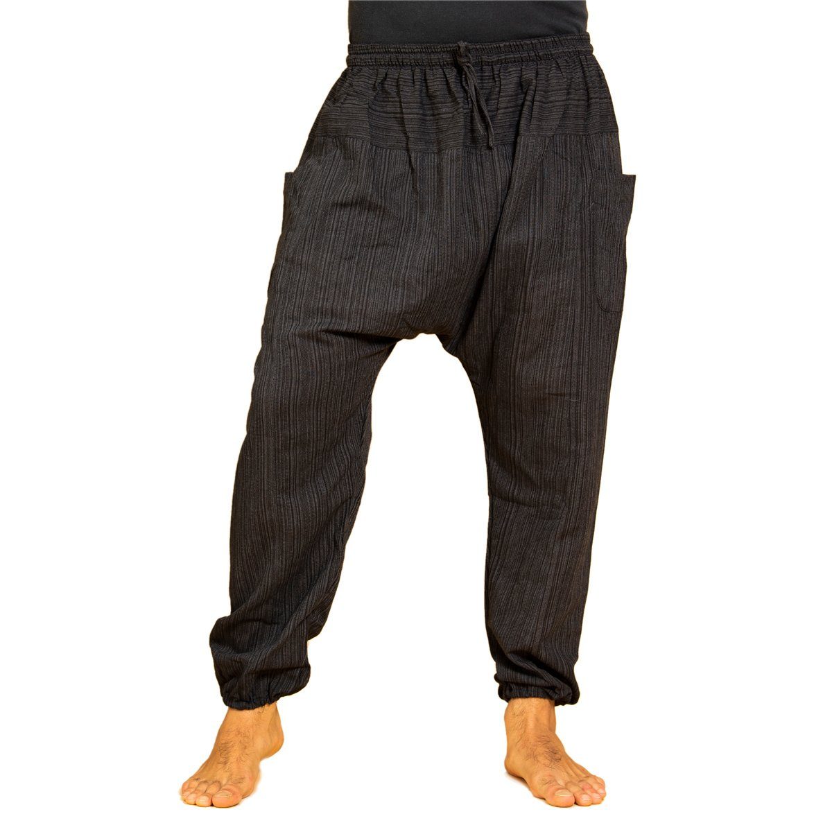 PANASIAM Relaxhose Chillhose Lini lockere Boho Hose aus 100% Baumwolle bequem und in natürlichen Farben Freizeithose mit Gummibund Unisex Sommerhose