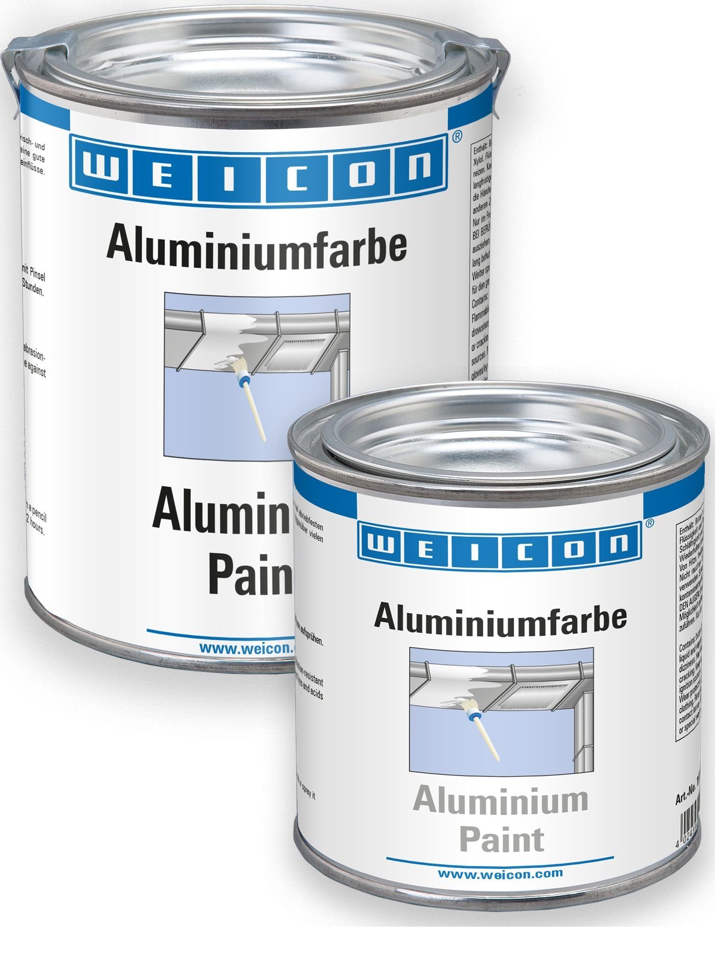 Metallglanzfarbe aus Korrosionsschutz Aluminiumfarbe, WEICON Aluminiumpigmentbeschichtung