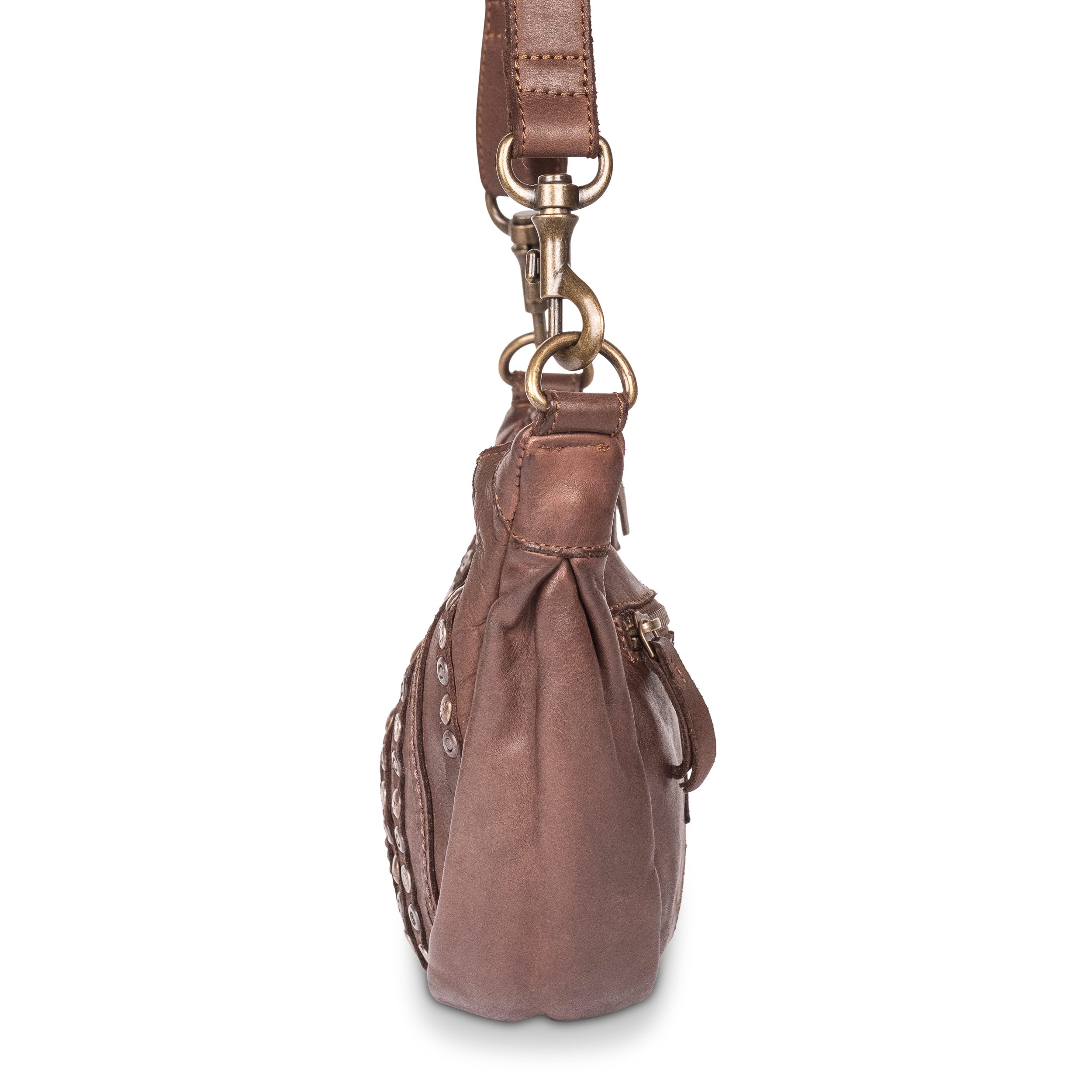 Cas8 Umhängetasche NANCY -Special Collection- Große Moonbag mit Nieten für Damen